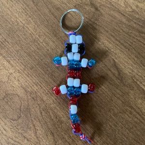 Baby beaded lizard key chain